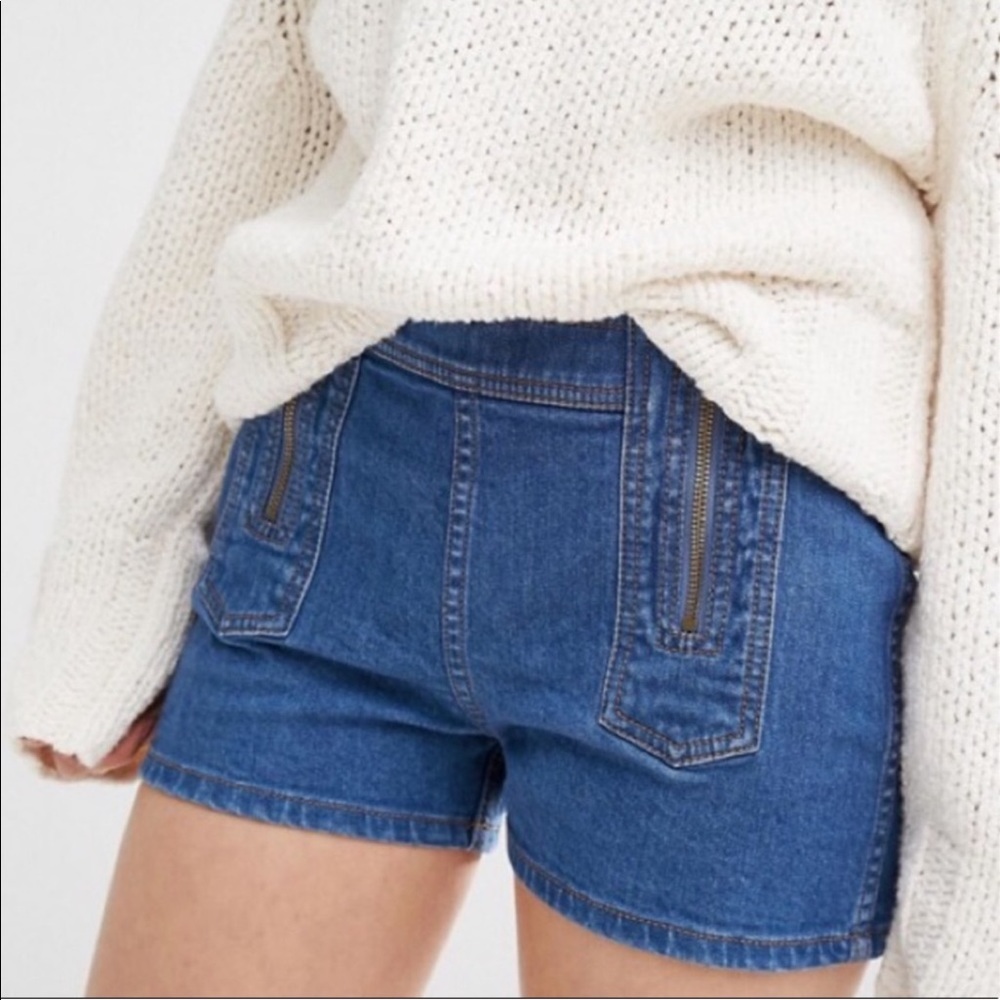 Free People Be Mine Zipper Shorts Denim Size 27 - Picture 6 of 6
